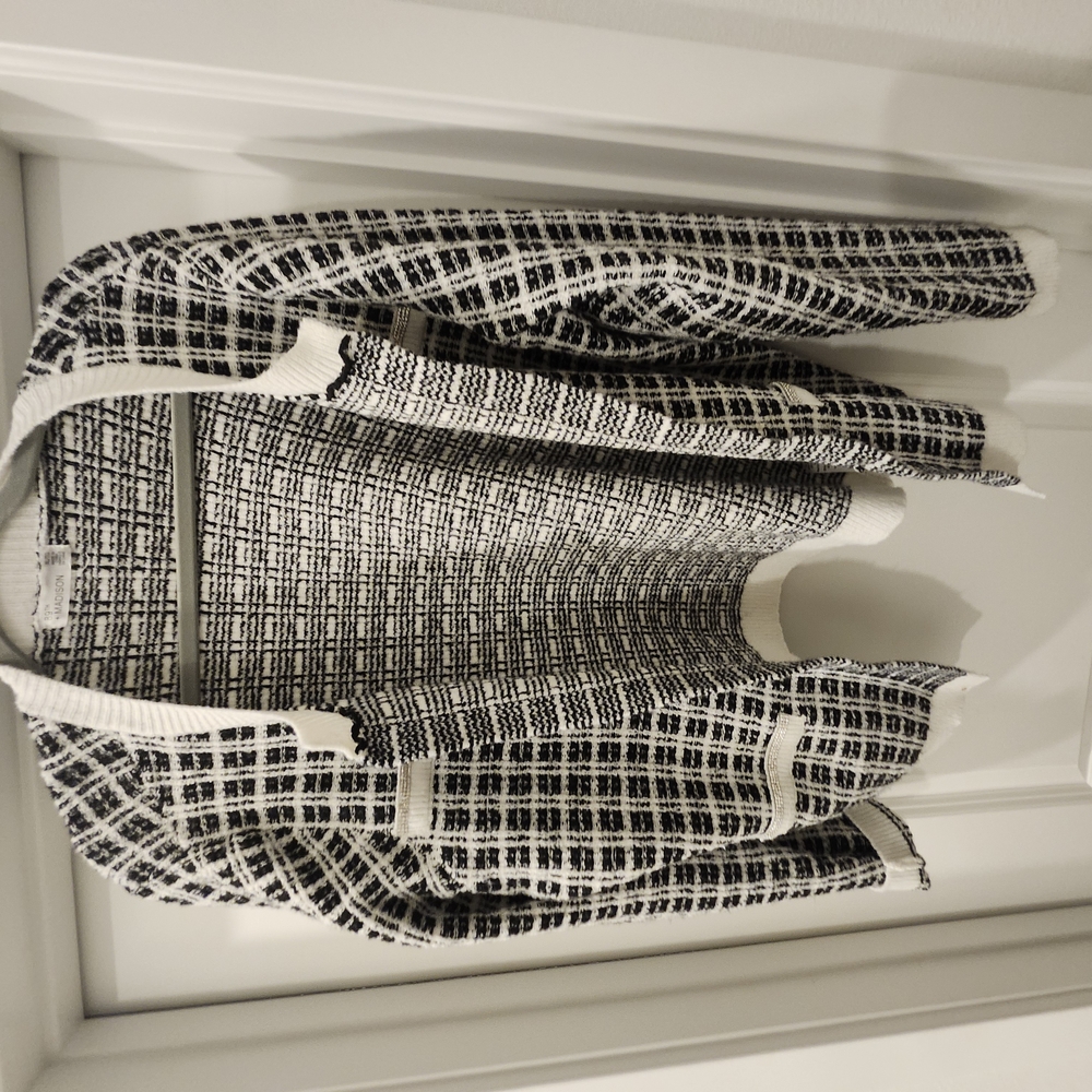 Chic Black and White Tweed Jacket